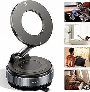 Vacuum Magnetic Suction Phone Holder, Foldable and Retractable Hands-Free Suction Cup Phone Mount
